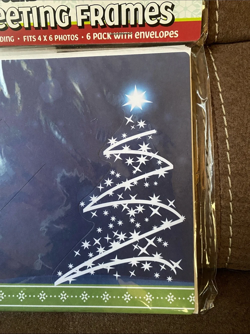 Greeting Card + Picture Frame Set - Navy Holiday Tree Design